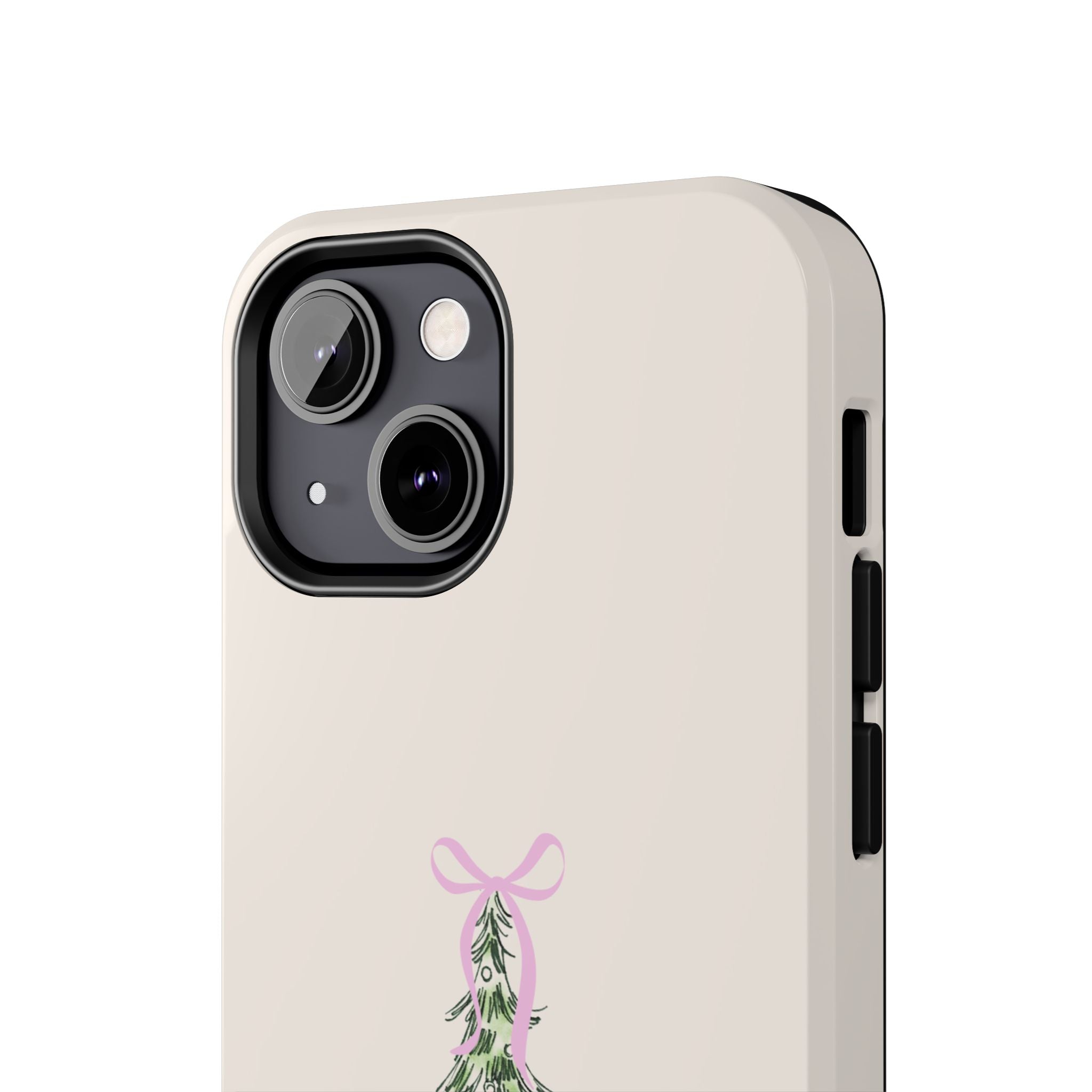 Festive Pink Bow Christmas Tree Phone Case