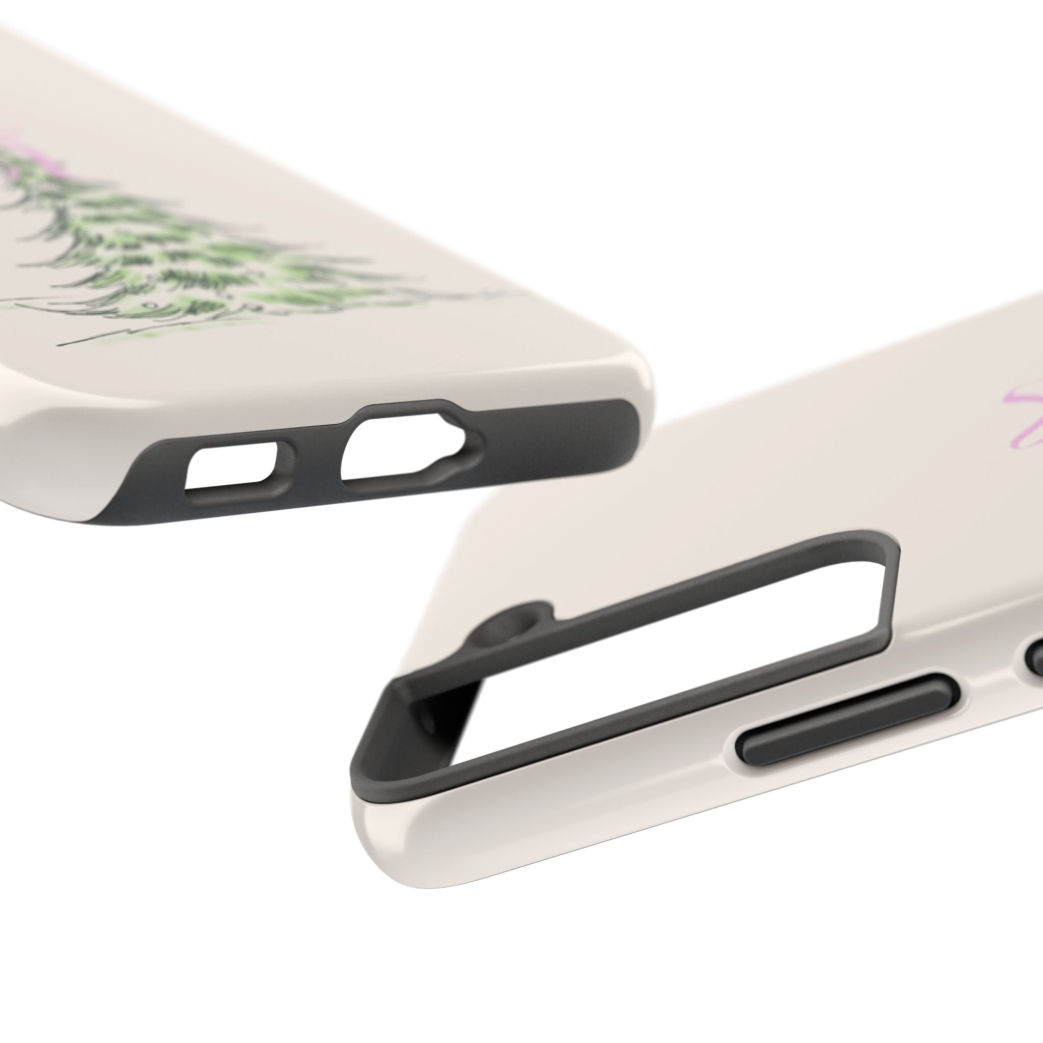 Festive Pink Bow Christmas Tree Phone Case