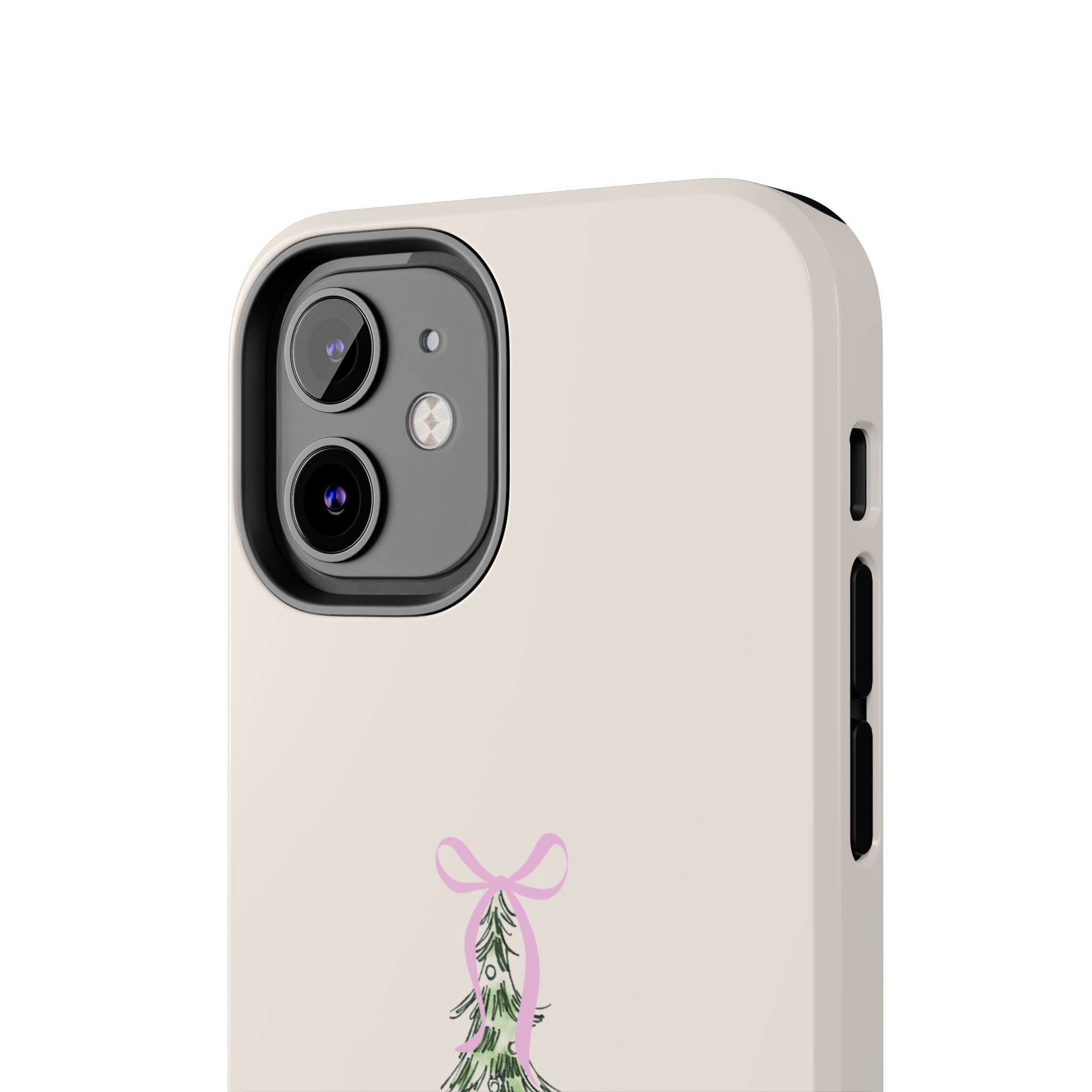 Festive Pink Bow Christmas Tree Phone Case