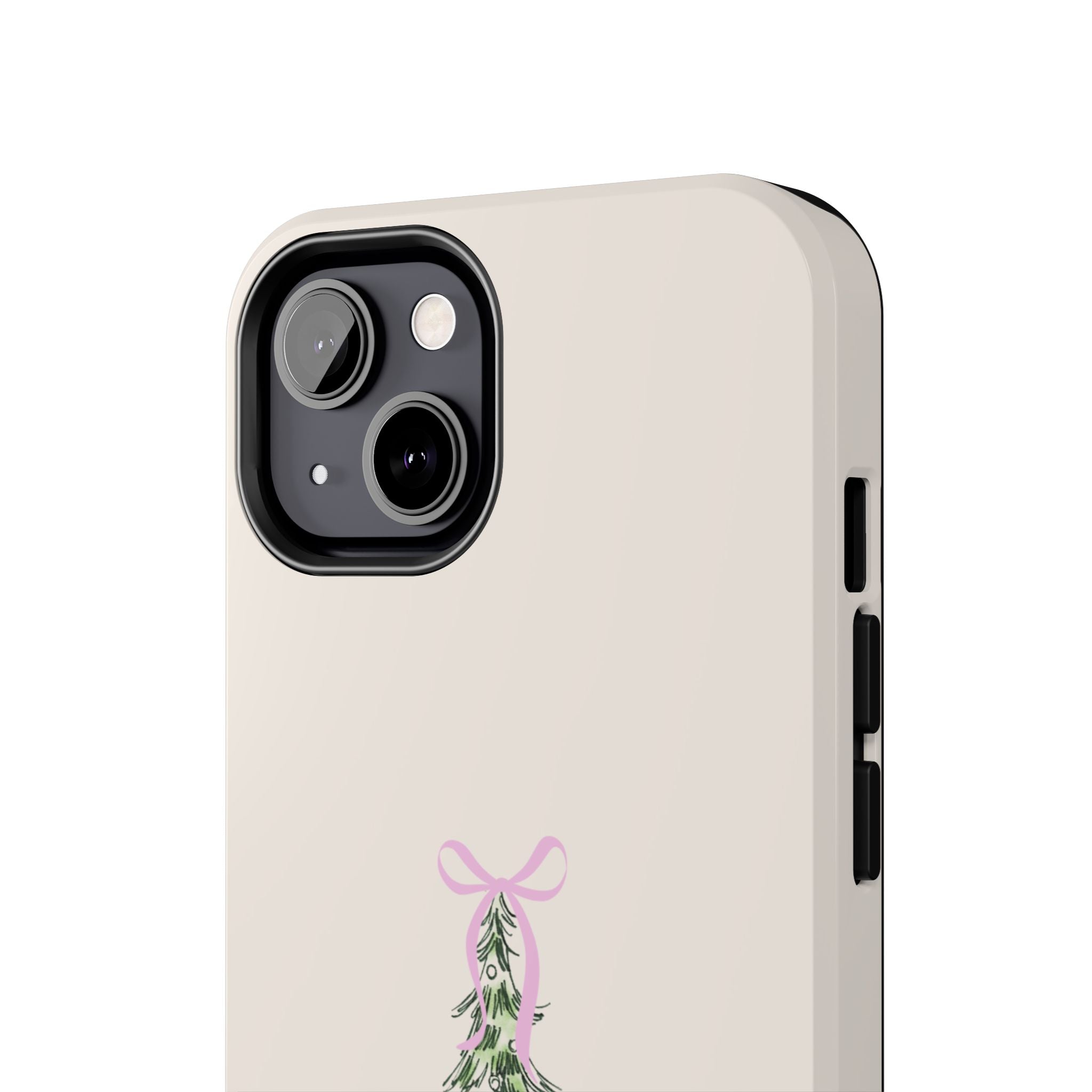 Festive Pink Bow Christmas Tree Phone Case